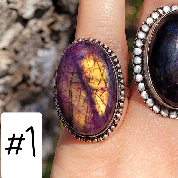 Pick Your Purple Labradorite .925 Ring for 2 rings  👈 - Picture 6 of 10